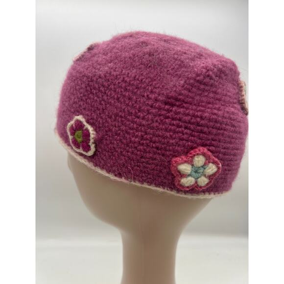 Everest Design Kids Small 6-12 mo pink floral crochet Beanie Hat Cap lined - Picture 4 of 8